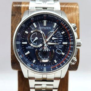 Citizen Luxury PCAT Eco-Drive Men's Stainless Steel Blue Dial Watch